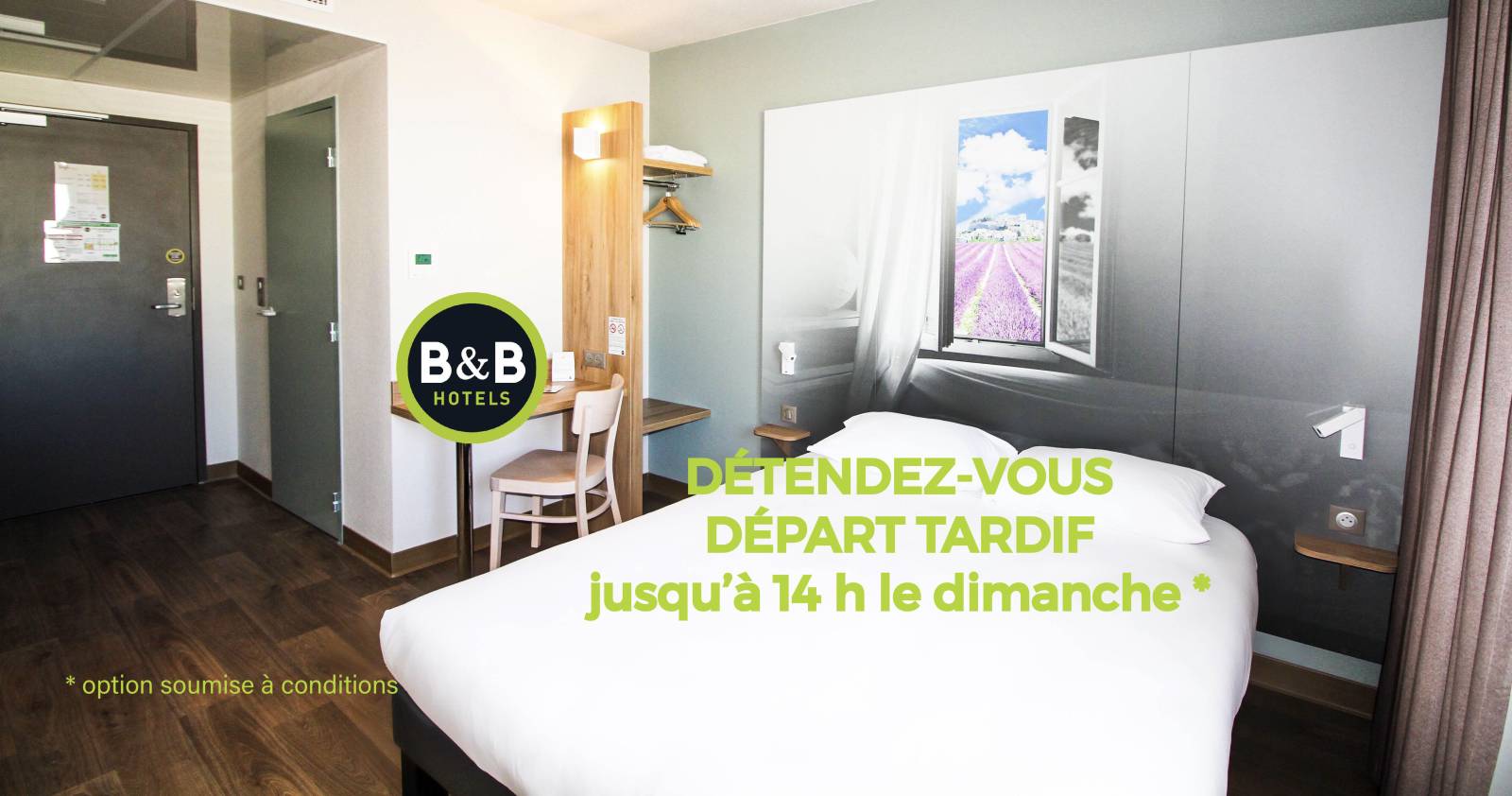 Le départ tardif à 14h le dimanche sous réserve de disponibilités