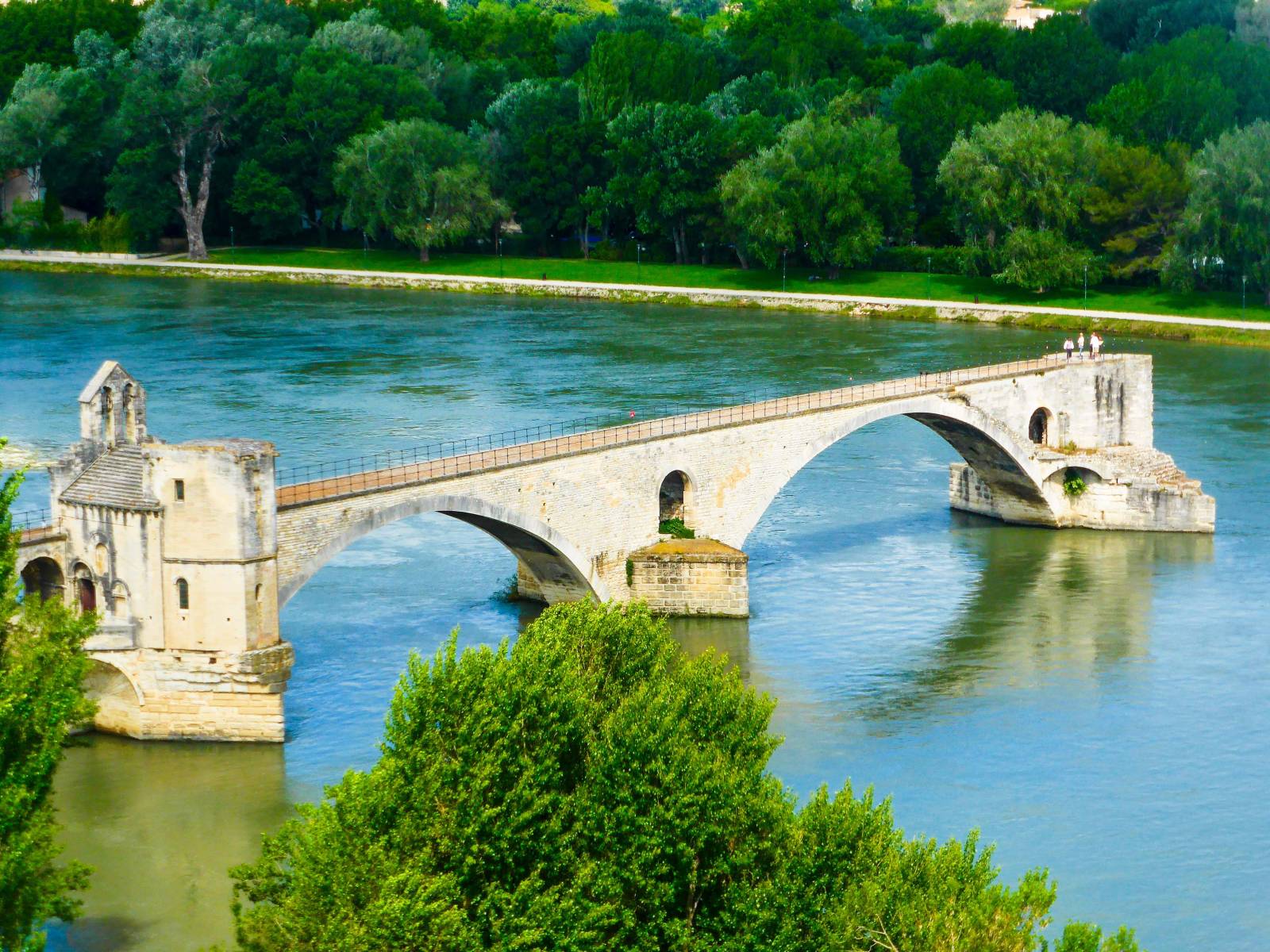 Le Pont d'Avignon à Avignon vu du belvédère du jardin des Doms