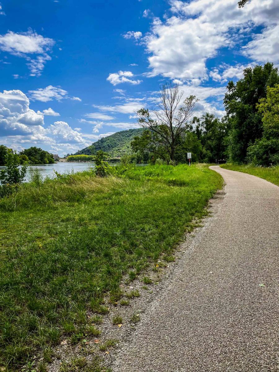 la voie verte le long du Rhône